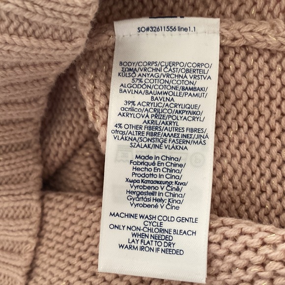 Chaps Sweater Blush Pink with Sparingly Thin Gold Threading Size Large - Picture 5 of 5